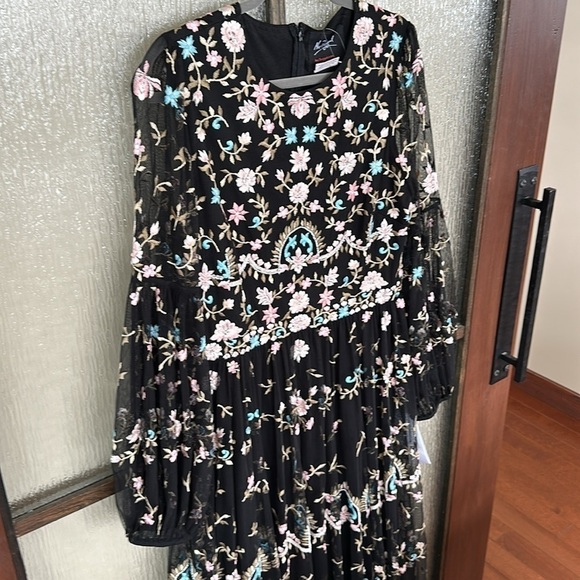 Mac Duggal EMBROIDERED BLOUSON SLEEVE GOWN size 16 $798 Anthropologie - Picture 11 of 15